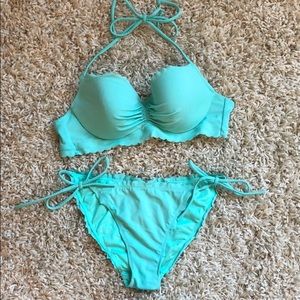 Victoria secret bathing suit with scalloped edge